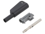 Conector Banană Negru 4mm 1kV 19A cu Izolație și Soclu Axial