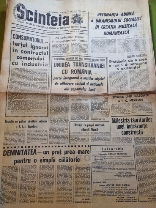 scanteia 28 noiembrie 1968-50 ani de la marea unire,creatia muzicala romanesca