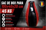 Sac de box profesional 100x40 cm, 45kg, umplutură textile, prindere lanțuri și carabine, rezistent