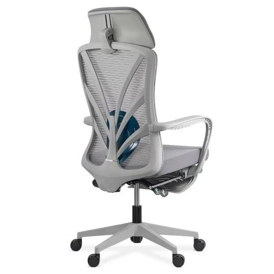 SCAUN DE BIROU ERGONOMIC CU SPATAR RABATABIL SI SUPORT PICIOARE SYYT 9512 GRI