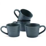 Set 4 Cani Navaris Linen Artisan, 350ml, 4 piese, albastru, ceramica, NAV001WX8DR030C