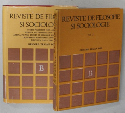 REVISTE DE FILOSOFIE SI SOCIOLOGIE de GRIGORE TRAIAN POP , VOLUMELE I - II , 1979 -1983 foto