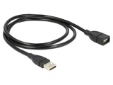 Cablu USB 2.0 DELOCK 1m USB A soclu - mufă negru 24AWG, 28AWG 83500
