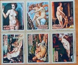 AJMAN-&#039;&#039;PICTURI CELEBRE-NUDURI&#039;&#039;- SET -BLOC DE 6- MNH LUX-NESTAMPIL.-VEZI SCAN