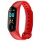 Resigilat Bratara Smart Fitness Techstar&reg; M3 Plus, Unisex, Monitorizarea Sangelui si Ritmului Cardiac, Pentru Android si iOS, Rosu