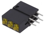 LED Galben 1.8mm 3 Dioduri 38&deg;