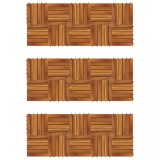 Set 30 Dale Lemn Salcam 30x30 cm Verticale vidaXL, Parchet Exterior Gradina, Terasa, Balcon, Antiderapant, Montaj Facil