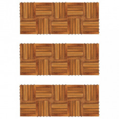 Set dale din lemn de salcâm cu model vertical 30 x 30 cm, 30 buc.