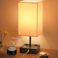 Lampă de noptieră Tch, lampă de masă cu reglare în 3 căi Sailstar, lampă tactilă