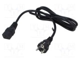 Cablu 3x1,5mm2 CEE 7/7 cu mufă IEC C19 mamă PVC 2m negru POS