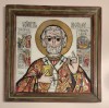 Icoana pe sticla Sfantul Nicolae semnata Magda Ghinea doar predare personala in Bucuresti