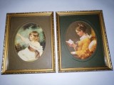 Pereche tablou reproducere pictura printata oficial Portrait of Master Hare Infancy Joshua Reynolds si Young Girl Reading Jean-Honore Fragonard