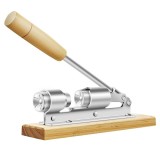 Cumpara ieftin Dispozitiv pentru spart nuci si alune, multifunctional, cu baza din lemn si structura metalica, argintiu
