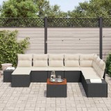 vidaXL Set de canapele pentru grădină 9 pcs Negru, alb