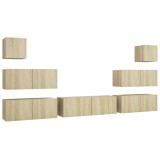 Cumpara ieftin Set dulapuri TV, 7 piese, stejar sonoma, lemn prelucrat