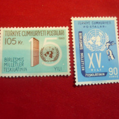 Serie Turcia 1960 ONU-15 Ani , 2 val.