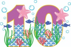 Sticker decorativ, Cifra Zece , Multicolor, 85 cm, 4866ST foto