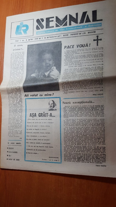 ziarul semnal anul 1,nr. 6 /1990-interviu emanuel valeriu