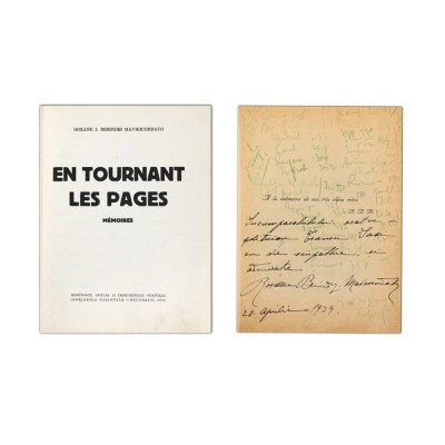 Roxane J. Berindei Mavrocordato, En tournant les pages, 1939, cu dedicație pentru Gr. Trancu-Iași foto