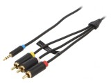 Cablu Jack 3,5mm la RCA x3 1,5m Placare Aurită, Vention