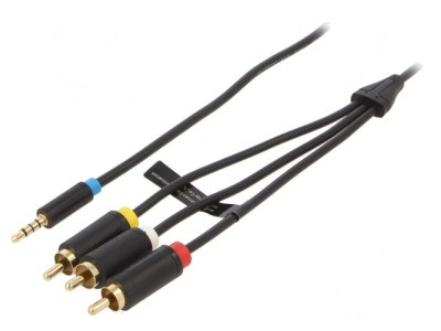 Cablu Jack 3,5mm la RCA x3 1,5m Placare Aurită foto