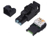 Mufă RJ45 Cat 6a Neecranată Aurită 8p8c T568B