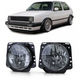 Faruri cu sticla clara neagra fumurie, potrivite pentru VW Golf 2 83-91 Performance AutoTuning