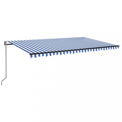 Copertina retractabila automat, albastru si alb, 500x350 cm foto