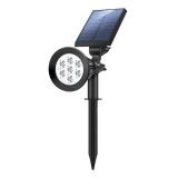 Cumpara ieftin Lampa Solara RGB de Exterior, cu Panou Solar Incorporat, 7 LED COB, pentru Gradina, Casa, tip Proiector cu Tarus, Senzori de Amurg si Lumina, Rezisten