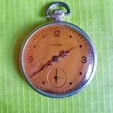 D784-Ceas buzunar barbat vechi functional VULCAIN ARISTON Swiss ART DECO 15RB