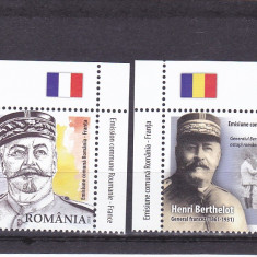 2018 GENERAL BERTHELOT,SERIE CU TABS,NEUZAT,MNH,ROMANIA.