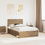 Cumpara ieftin Cadru de pat Stejar Artizanal 135 x 190 cm Lemn de pin masiv