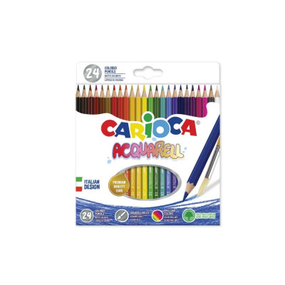 Creioane colorate CARIOCA Aquarell 24/set &amp;amp;icirc;n cutie carton foto