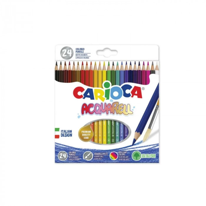 Creioane colorate CARIOCA Aquarell 24/set &amp;icirc;n cutie carton