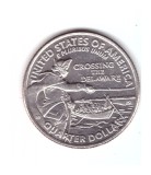 Moneda SUA 25 centi/quarter dollar 2021 P Crossing the Delaware, stare foarte buna, cu luciu, America de Nord, Cupru-Nichel