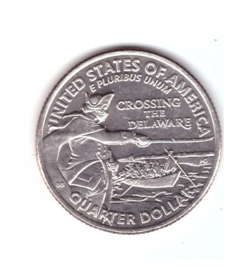 Moneda SUA 25 centi/quarter dollar 2021 P Crossing the Delaware, stare foarte buna, cu luciu foto