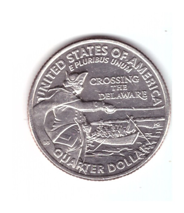 Moneda SUA 25 centi/quarter dollar 2021 P Crossing the Delaware, stare foarte buna, cu luciu