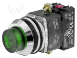 Comutator acţionat prin apăsare 30mm 1 NC NO