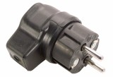 Fisa stecher negru unghiular cauciucat solid 230V 16A max. 2,5 mm &sup2; IP44