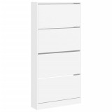 Cumpara ieftin Dulap de pantofi cu 4 sertare rabatabile, alb, 80x21x163,5 cm