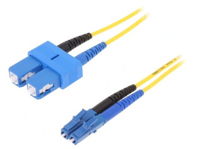 Patch cord fibră OS2 LC/UPC-SC/UPC 2m galben LSZH foto