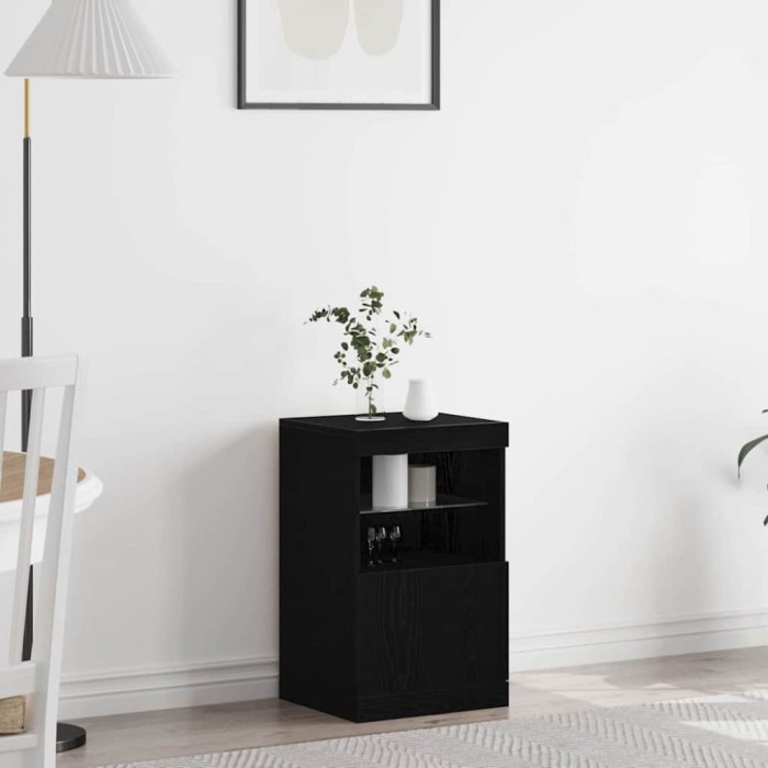 vidaXL Bufet Stejar negru 41 x 37 x 67 cm Lemn compozit 863038