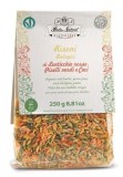 Paste Risoni tricolore cu mazare, linte si naut bio 250g Pasta Natura