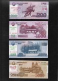 Set Bancnote Coreea de Nord 200, 1000, 2000, 5000 Won (2017-18) UNC - Colectie Bancnote Straine