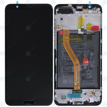 Huawei Honor View 10 (BKL-L09) Capac frontal al modulului de afișare + LCD + digitizer + baterie negru la miezul nopții 02351SVX 02351SXC foto