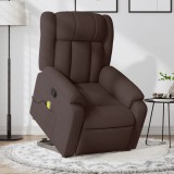 VidaXL Fotoliu rabatabil de masaj, cu ridicare, maro &icirc;nchis, textil