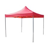 Cort pavilion pliabil 3x3m rosu impermeabil, inaltime reglabila, cadru metalic Breckner Germany
