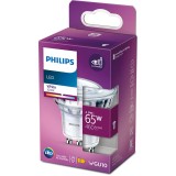 Bec LED spot Classic, EyeComfort, GU10, 4.9W (65W), 460 lm, lumina calda (3000K), Philips