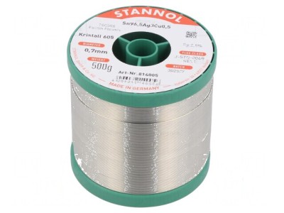 Cositor fără plumb SnAgCu 0,7mm 500g bobină foto