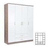 Cumpara ieftin Dulap Miami 160x205 cm alb-stejar York